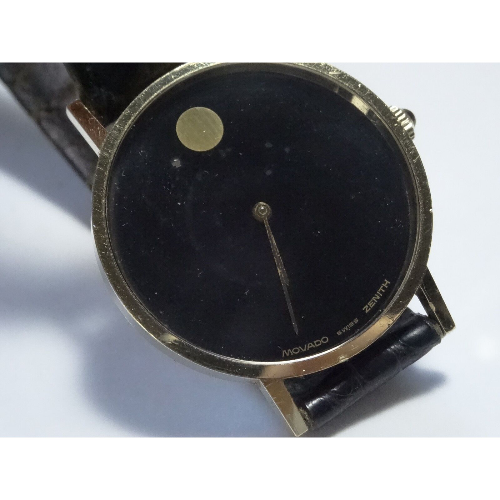Mod 1977 Zenith Movado Museum Watch 14k Solid Gold 17j Spiderwebs Cal 30.5